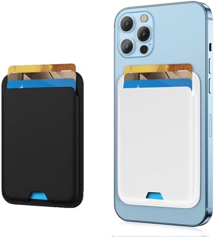 iLodn Magnetic Wallet Compatible with MagSafe for iPhone 17 16 15 14 13 12 Pro Max Air Plus Model, Mag 3 Safe Card Holder Stick on Accessories for Apple Cell Phone & Case, Black&White by iLodn