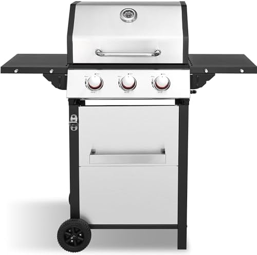 3-Burner Propane Gas Grill with Double-Wall Insulated Lid by Unknown