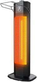 Outdoor Electric Patio Heater, 27-inch Infrared Tower Heater with 1200W Instant Heating, IPX5 Waterproof, Tip-Over & Overheat Protection, Space Heater for Patio Garage Workshop Indoor & Outdoor Use by NFCCRA