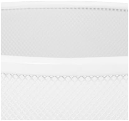2-Pack 6-Gallon Round Steel Mesh Trash Can, Recycling Wastebasket, White - Image 4
