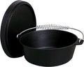 12 Qt. Seasoned Cast Iron Dutch Oven with Cast Iron Lid,Black by KingKooker
