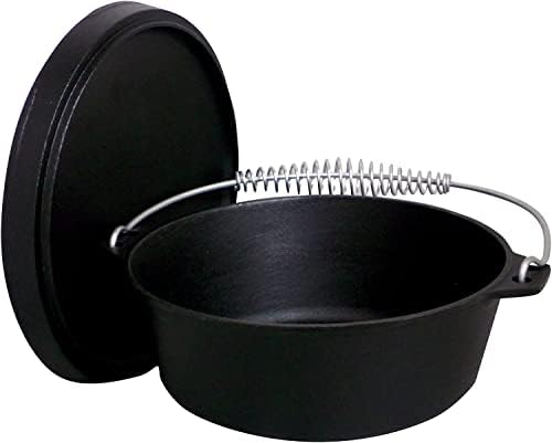 12 Qt. Seasoned Cast Iron Dutch Oven with Cast Iron Lid,Black by KingKooker