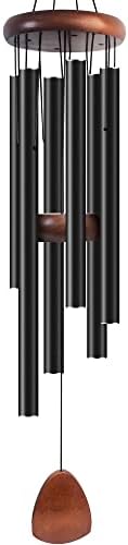 Bursvik 37" Aluminum Wind Chimes for Outside(Black), Patio Zen Decor Gift by BursvikWindChimes