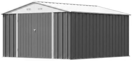 Patiowell 10x14 FT Outdoor Storage Shed, Grey - Image 6