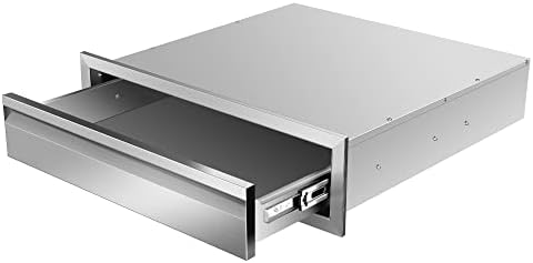 Outdoor Kitchen Drawers 24" W x 6.5" H x 23" D Inch Stainless Steel Flush Mount BBQ Single Drawers for Outdoor Kitchen Island, or Patio Grill Station by KODOM