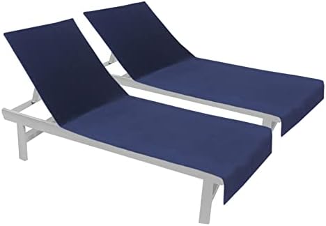 COTTON CRAFT Pool Lounge Chair Cover - 2 Pack - Navy Blue by COTTONCRAFT