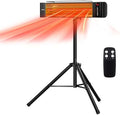 ROVSUN 1500W Outdoor Electric Heater, Patio Freestanding/Wall-mounted Heater with Remote Control, 12H Timer, Adjustable Heights, 3 Modes, 3s Instant Heating for Indoor Outdoor Backyard Garage by ROVSUN