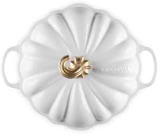 Le Creuset Enameled Cast Iron Signature Pumpkin Cocotte, 4 qt., White - Image 2
