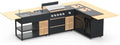 Outdoor Kitchen Island with Natural Teak and Powder Coated Stainless Steel Cabinet, LP Grill, Sink, Fridge, Movable BBQ Station Set for Backyard, Patio, Garden, Deck, Terrace (Grey, 4 SET) by SECUREYOURVESTIVIUMTODAY