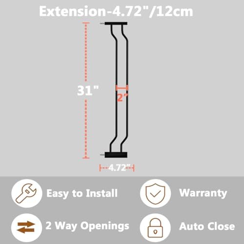 Fairy Baby Safety Gate 4.72 inch Extension for Walk Throu Pressure Mounted - Image 3