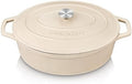 vancasso 9.3 Qt Oval Enameled Cast Iron Dutch Oven with Lid, Cream by vancasso