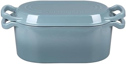 VORRINGARD Oval Dutch Oven Pot with Lid, Enamel Coating Cast Iron Bread Pans for Homemade Sourdough Bread Baking, Cooking, 4 Quart, Sea Salt - Image 7