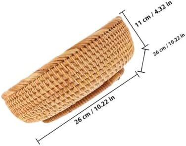 Woven Picnic Basket Large round Sturdy Handwoven Rattan Fruit Storage Basket for Outdoor Dining and Kitchen Organization - Image 2
