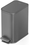 Cesun Small Bathroom Trash Can with Lid Soft Close & Pedal, 1.3 Gal, Gray by Cesun