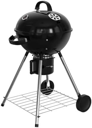 18.5-Inch Portable Charcoal Grill, Heavy Duty Kettle BBQ Smoker with Built-in Thermometer & Removable Water-Rinsable Ash Catcher for Outdoor Camping, Patio, Backyard, and Tailgating by Unknown