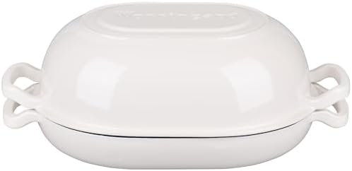 VORRINGARD Enameled Cast Iron Sourdough Bread Oven, Dutch Oven, Loaf Cast Iron Bread Pan for Homemade Bread Baking, Meatloaf Pan with Lid, 7QT, White - Image 7