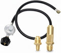 GasOne Universal Propane Regulator Hose with 3 Interchangeable Fittings – 3 FT Propane Hose with Regulator - Compatible with Blackstone 17"/22" Griddles, Propane Grills, Burners & Other Appliances by GasOne