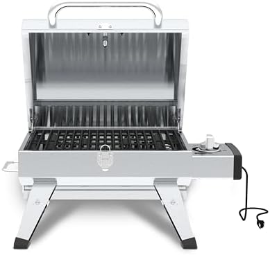 GrillPro 201119 GrillPro Table Top Portable Electric Grill in Stainless Steel - Image 2