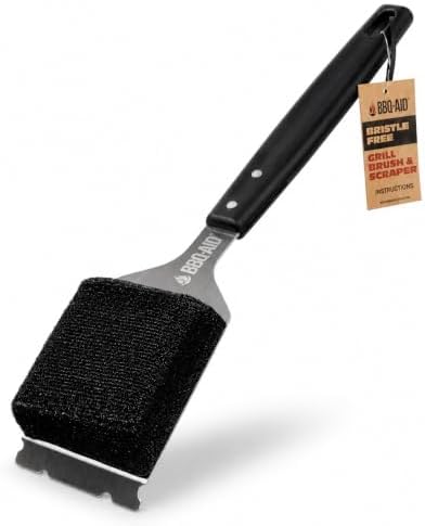 Bristle Free Grill Brush Cleaner and Scraper for Barbecue, Replaceable Head by BBQ-AID