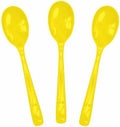 SietDESEO 25 PCS Yellow Plastic Spoons Disposable Utensils Heavy Duty Yellow Spoons Disposable Cutlery for Birthday Wedding Baby Shower Bridal Shower Plastic Silverware by SietDESEO