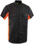 Biker Clothing Co. Mens Mdm11676 Men’s Black and Orange Short Sleeve Mechanic Shirt by Unknown