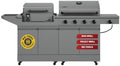 Tytus 2-in-1 Gas Grill 4-Burner, Pellet Smoker, Prep Cart, 721 sqin by TYTUS