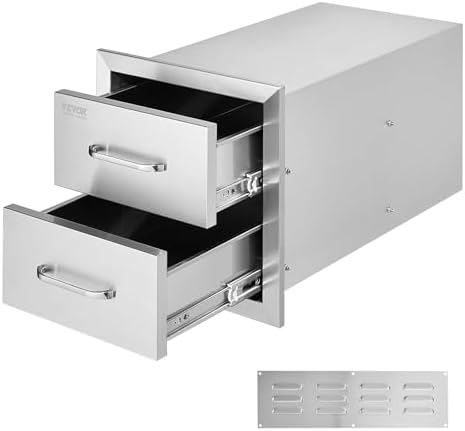 VEVOR Outdoor Kitchen Drawers 14"W x 14.3"H x 23"D Stainless Steel by VEVOR