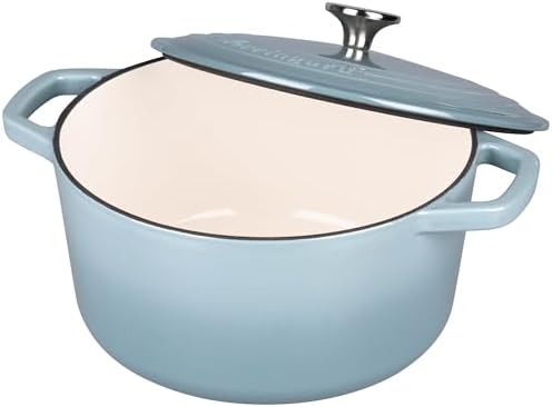 VORRINGARD Enameled Cast Iron Dutch Oven Pot with Lid, for Bread Baking, Round Bread Oven- include Sourdough Bread Baking Supplies set, 4.5QT, Sea Salt - Image 5