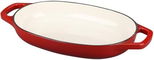 EDGING CASTING Enameled Cast Iron Oval Dutch Oven Pot with Lid, Dutch Oven for Sourdough Bread Baking, Bread Oven, Bread Dutch Oven, Oval Bread Pan, 5qt, Red - Image 5