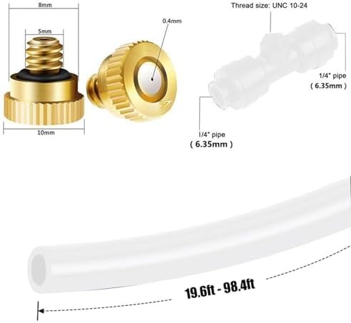 Micro Spray Misting Drip Kit Outdoor Misters Cooling System Misting System Garden Irrigation Misting Sprinkler System for Outside Garden Greenhouse Umbrella (Size : 30M(98.4ft)-50 nozzles) - Image 3