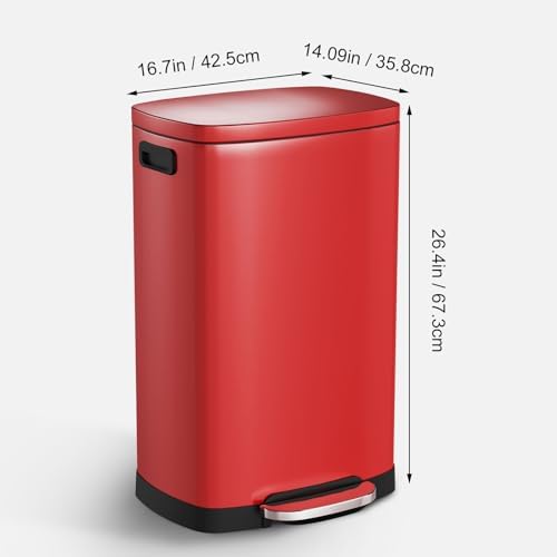 ELPHECO Kitchen Trash Can with Lid 13 Gal Stainless Steel Pedal Garbage Can - Image 3