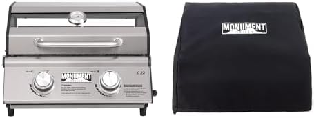 Monument Grills Clearview® 2-Burner Tabletop Propane Gas Grill for Outdoor Portable Camping Cooking with BBQ Cover(2 items) by MonumentGrills