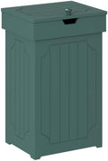 Function Home 13 Gallon Trash Can, Wood Kitchen Garbage Can, Dog Proof Waste Bin with Lid and Liner Ring for Kitchen Dining Living Room, Farmhouse Laundry Hamper Cabinet for Bathroom, Green by FunctionHome