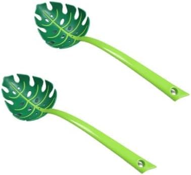 inches 2Pcs Jungle Green Jungle Spoon - Turtle Back Leaf Spoon,pasta spoon,kitchen gadgets 11.8in by inbesk