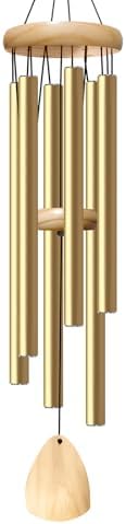 Bursvik 37" Aluminum Wind Chimes for Outside (Light Gold), Patio Zen Decor by BursvikWindChimes