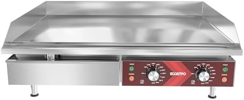 EGGKITPO 240V Commercial Electric Griddle 29 Inch Large Countertop Griddle 3500W Non-Stick Flat Top Grill Stainless Steel Teppanyaki Griddle with Adjustable Temperature 90℉-575℉ for Restaurant Use by EGGKITPO