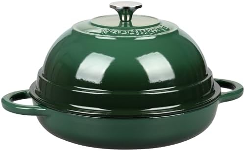 VORRINGARD Cast Iron Enameled Dutch Oven Pot with Lid for Bread Baking, Bread Oven, 6 Quart, Dark Green - Image 6