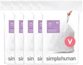 simplehuman Code V 100 Count Custom Fit Liners, Drawstring Kitchen Trash Bags, One-by-One Mess-Free Dispense, Extra Thick & Double Seamed, 50% PCR Plastic, 16-18 Liter / 4.2-4.8 Gallon, White by Unknown