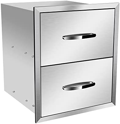 Outdoor Kitchen Drawers, 14W X 15H X 23D Stainless Steel Double Access Drawers with Handle for Outdoor Kitchen Island - Image 7
