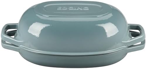 EDGING CASTING Enameled Cast Iron Oval Dutch Oven Pot with Lid, Dutch Oven for Sourdough Bread Baking, Bread Oven, Bread Dutch Oven, Oval Bread Pan, 7qt, Seasalt - Image 7