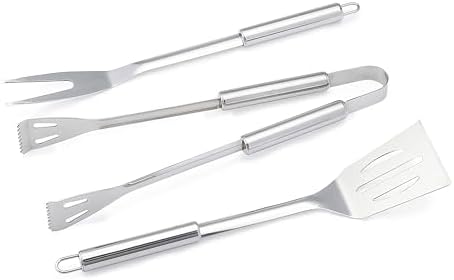 Amazon Basics 4-Piece Stainless Steel BBQ Grilling Tool Set with Carry Bag, Rust-Resistant, Dishwasher Safe - Image 4