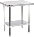 DuraSteel 24x30 Stainless Steel Work Table - NSF Commercial Prep Metal Table - Outdoor Pizza Oven Stand w/Under Shelf - Kitchen Island Laundry Utility Garage Microwave Stand Large Rolling Storage Cart by DuraSteel