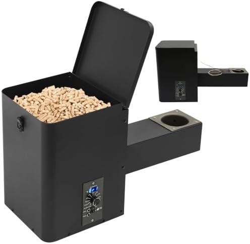 Pellet Smoker Pellet Hopper Assembly Kit, Electric Wood Pellet Smoker Grill Part with Digital Temperature Controller, for BBQ Smoke Bake Roast, 180℉- 500℉ Adjustment by Unknown