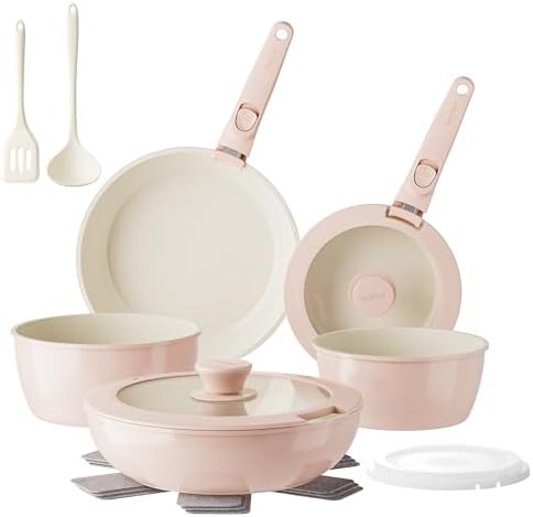 Redchef Pans and Pots Set Nonstick, 16Pcs Ceramic Cookware Set Cooking Set by Redchef