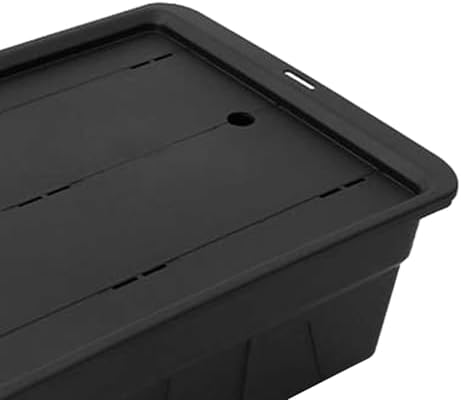 Tea Storage Box with Drainage Tray - IGT Camping Table Basket, Garage Backyard Barbecue Cooking Equipment Organizer- Black - Image 3