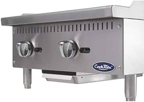 Atosa CookRite ATMG-24 24" Countertop Griddle | Flat Top Grill Hot Plate with Standby Pilots and Grease Drawer for Food Truck | Manual Controlled, Stainless Steel, 1 Burner 60,000 BTU, Liquid Propane - Image 2