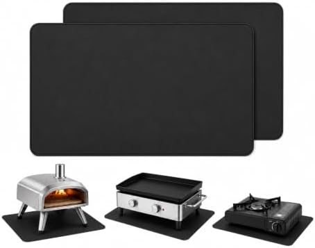 Heat Resistant Grill Mat for Countertop, 2 Pack Waterproof BBQ Mat for Table and Countertop Protection,16x24inch Grill pad, Fits Blackstone, Ninja, Gas Grills by FIREWESS