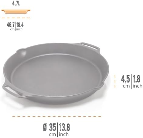 Petromax Cast Iron Fire Skillet for Kitchen or Camping, Pre-Seasoned Cookware for Campfire or Home Oven and Stove, Conducts Heat Evenly, Side Handles, 16" - Image 3