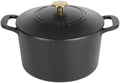 MARTHA STEWART Gatwick 7-Quart Enamel Cast Iron Dutch Oven Pot with Lid – Matte Black – Durable Heavy-Duty Dutch Oven for Slow Cooking, Braising & Baking by MarthaStewart