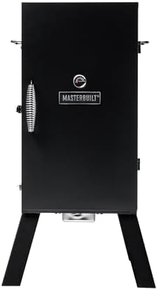 Masterbuilt® 30-inch Electric Vertical BBQ Smoker with Analog Temperature Control, Chrome Smoking Racks and 535 Cooking Square Inches in Black, Model MB20070210 by Masterbuilt